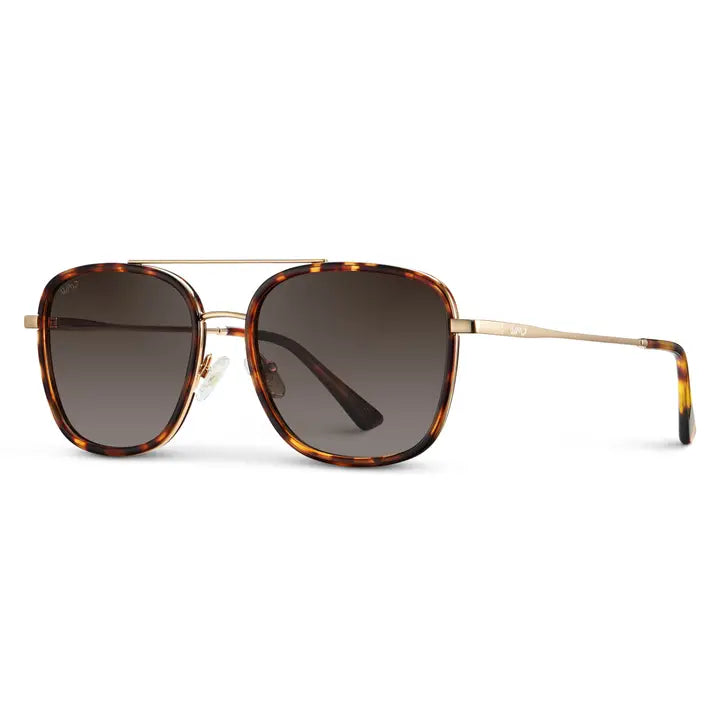 Gia Oversized Square Aviator Sunglasses- Ruby Tortoise