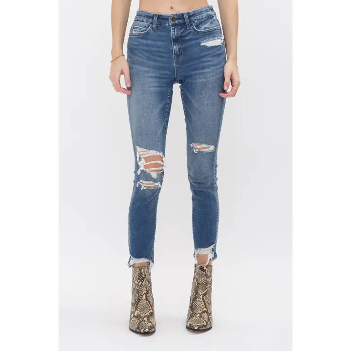 Mid Rise Crop Skinny Jean