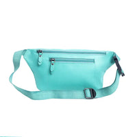 Turquoise Leather Hair-On Myra Waist Pack