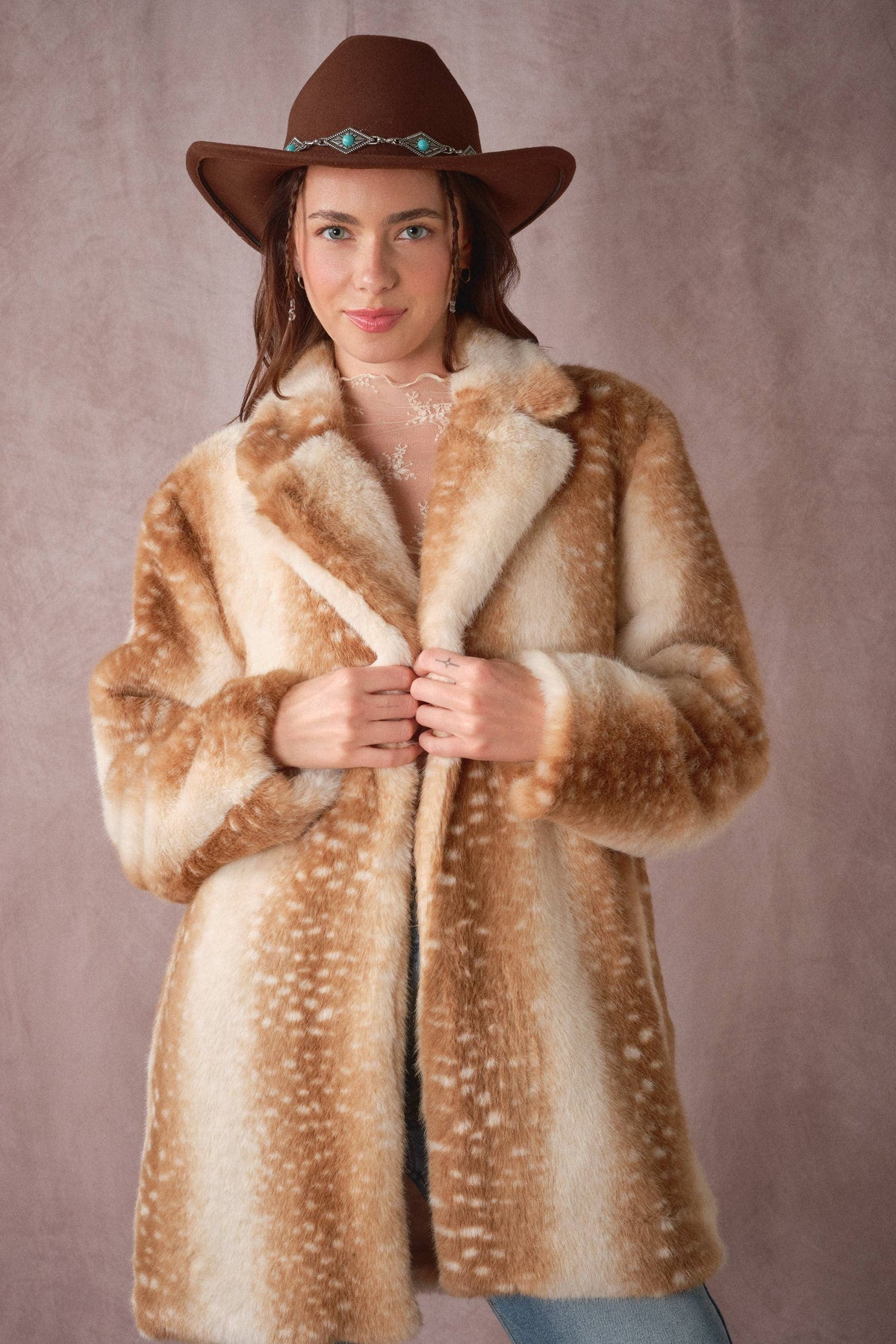 Winter Woodland Faux Fur Coat