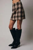 Timeless Plaid Slit Mini Skirt