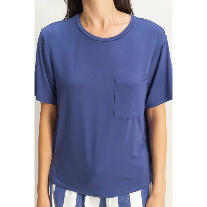 Dusty Indigo Pocket Tee