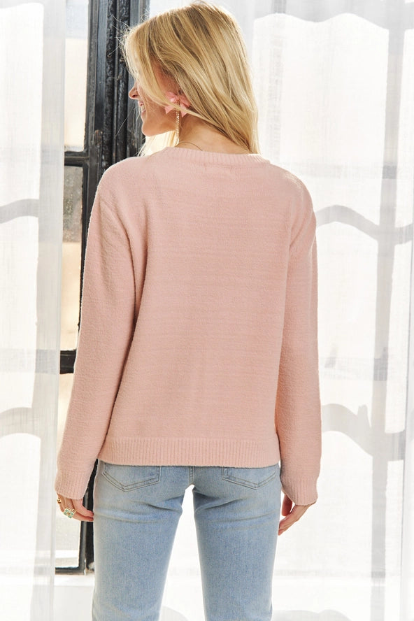 Plus Size Vintage Pink Christmas Tree Sweater