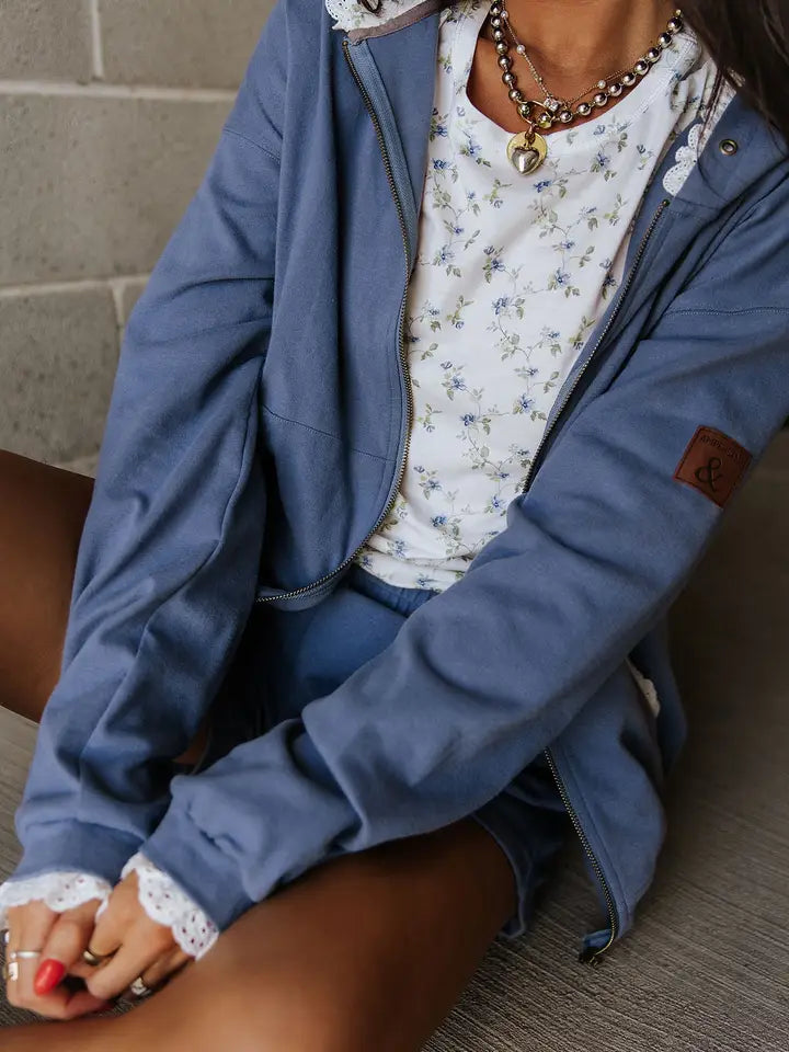 Forget Me Not Full Zip Hoodie