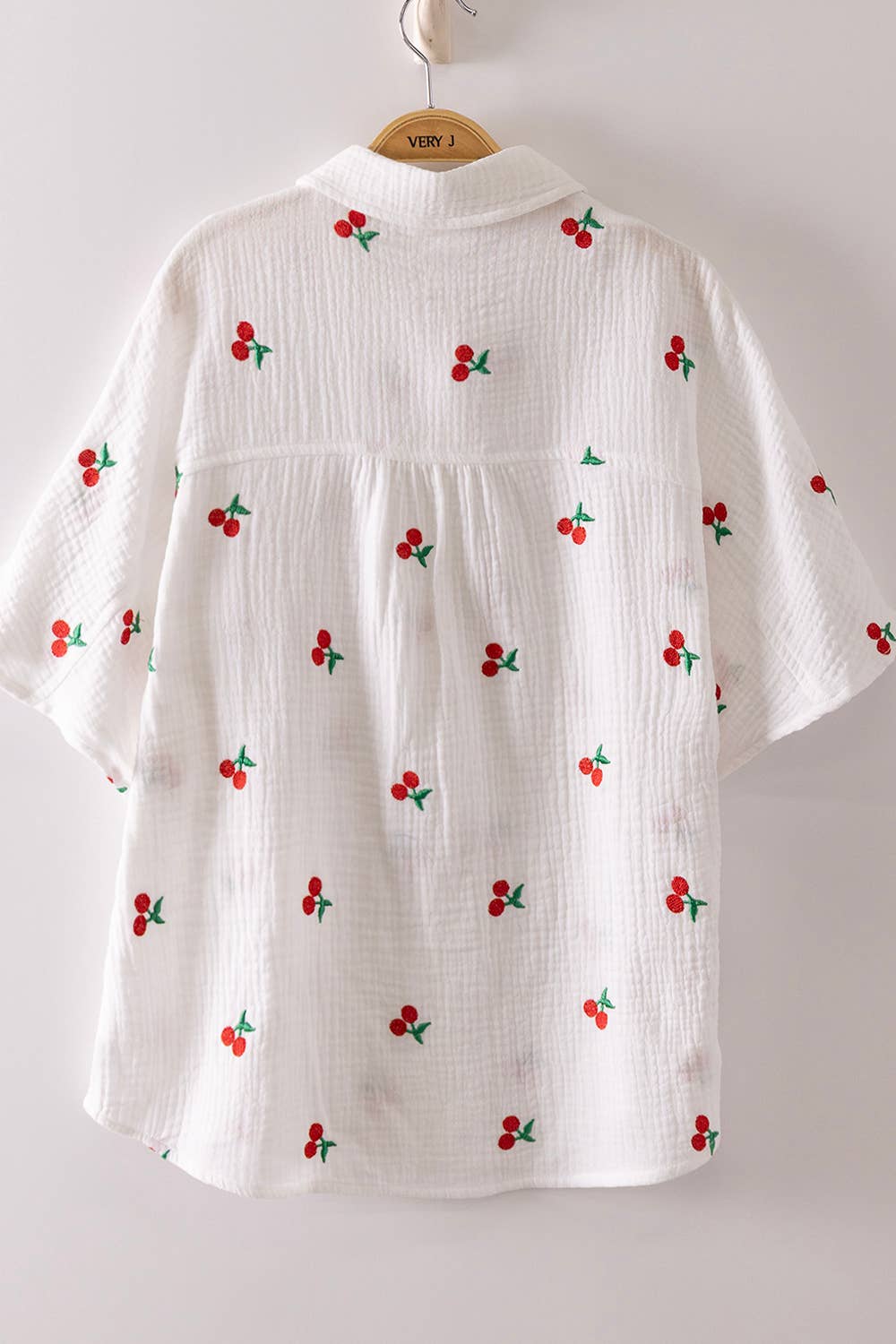 Haven's Fruit Embroidery Oversized Gauze Blouse