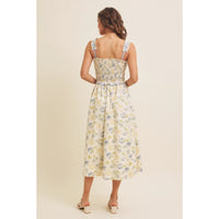 Adeline Floral Smocked Midi Dress with Bow