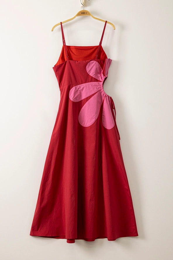 Floral Side Cutout Dress