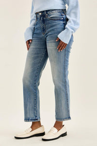 Judy Blue PEGGY Ankle Straight Break Through Blue Jeans