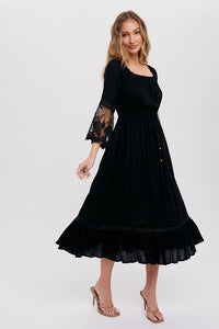 The Blaire Lace Trim Midi Dress