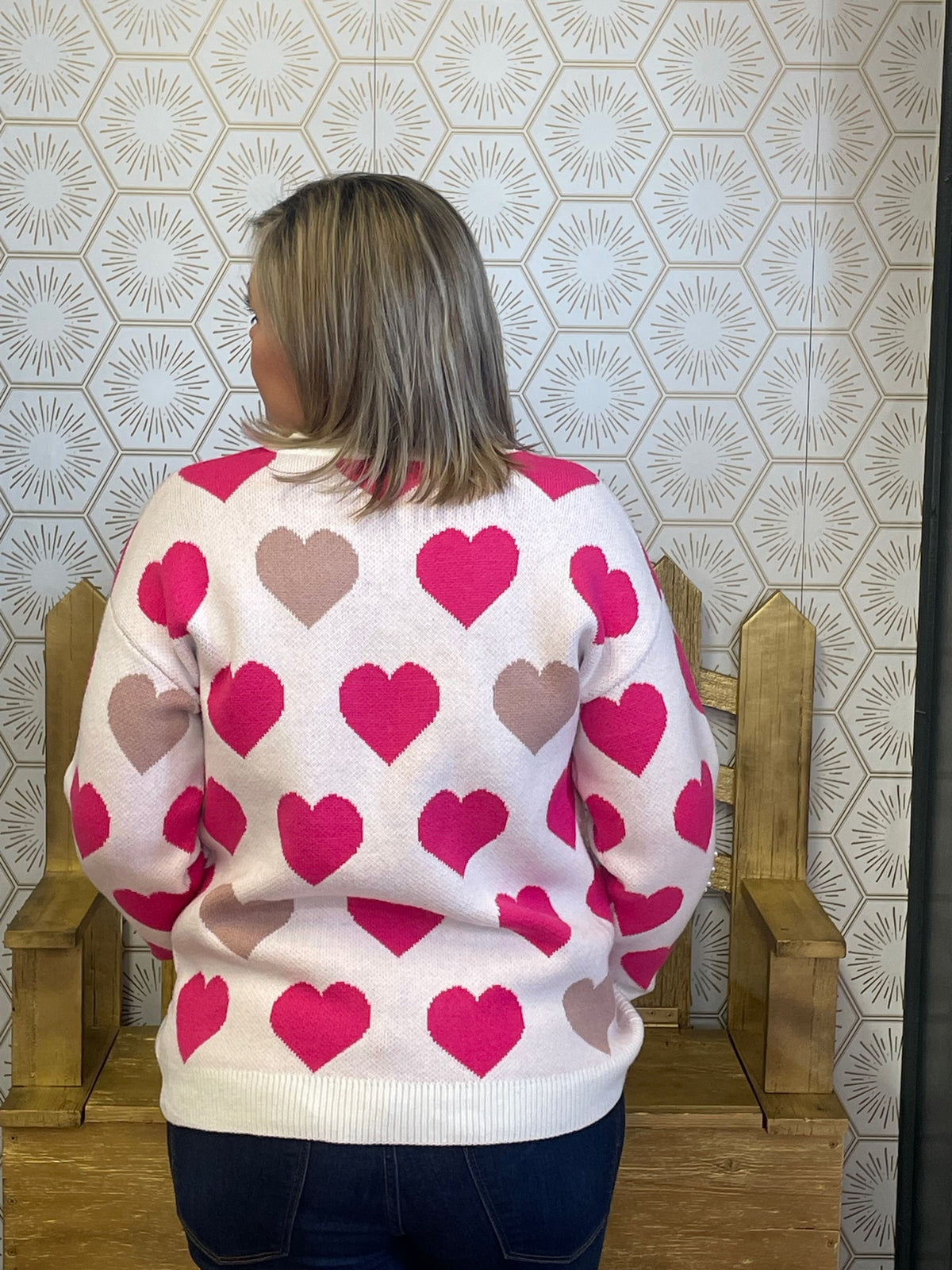 Pearl Accent Heart Sweater