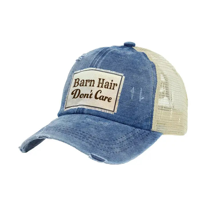 Barn Hair Don't Care - Vintage Distressed Trucker Adult Hat