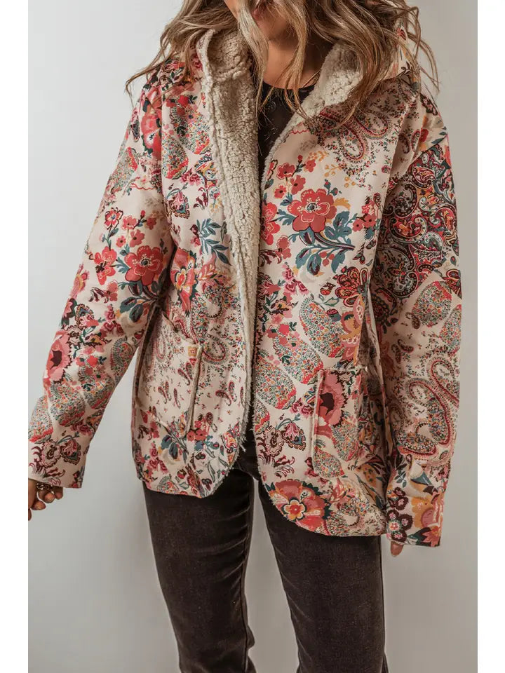 Vintage Paisley Sherpa Jacket