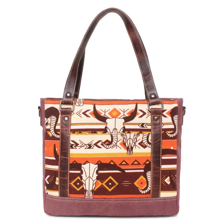 Vintage Leather Western Tote