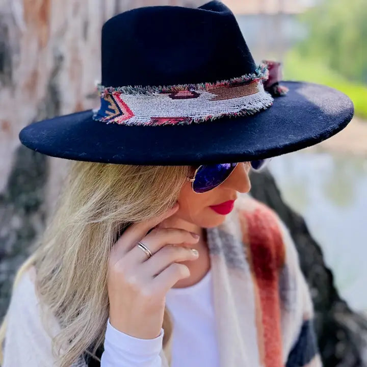 Kacey's Black Aztec Print Hat
