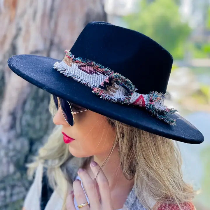 Kacey's Black Aztec Print Hat