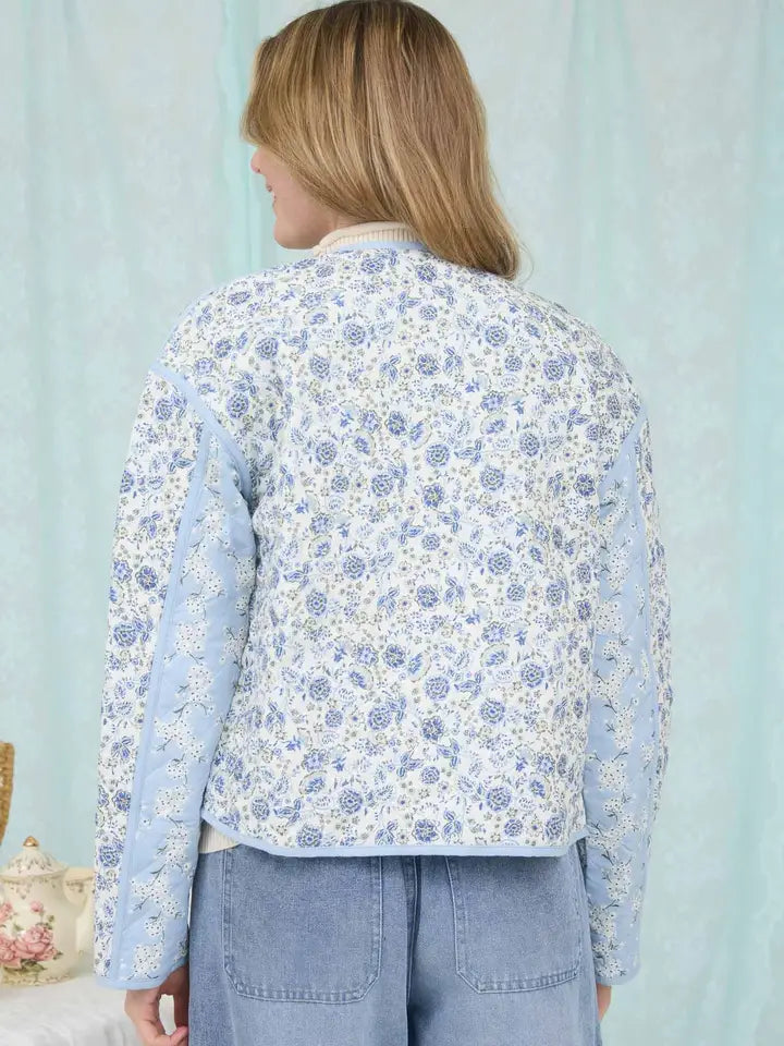 Floral Block Quilted Jacket