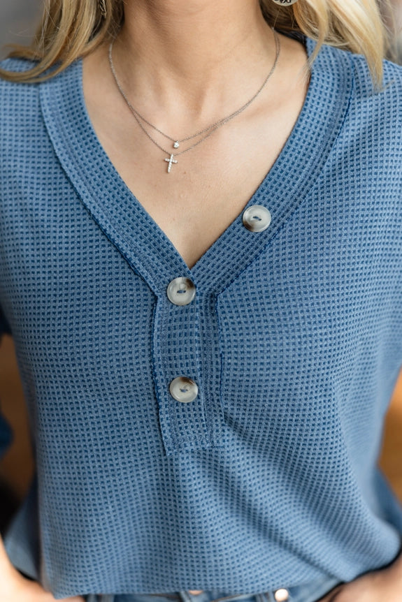 Button Down Thermal Top