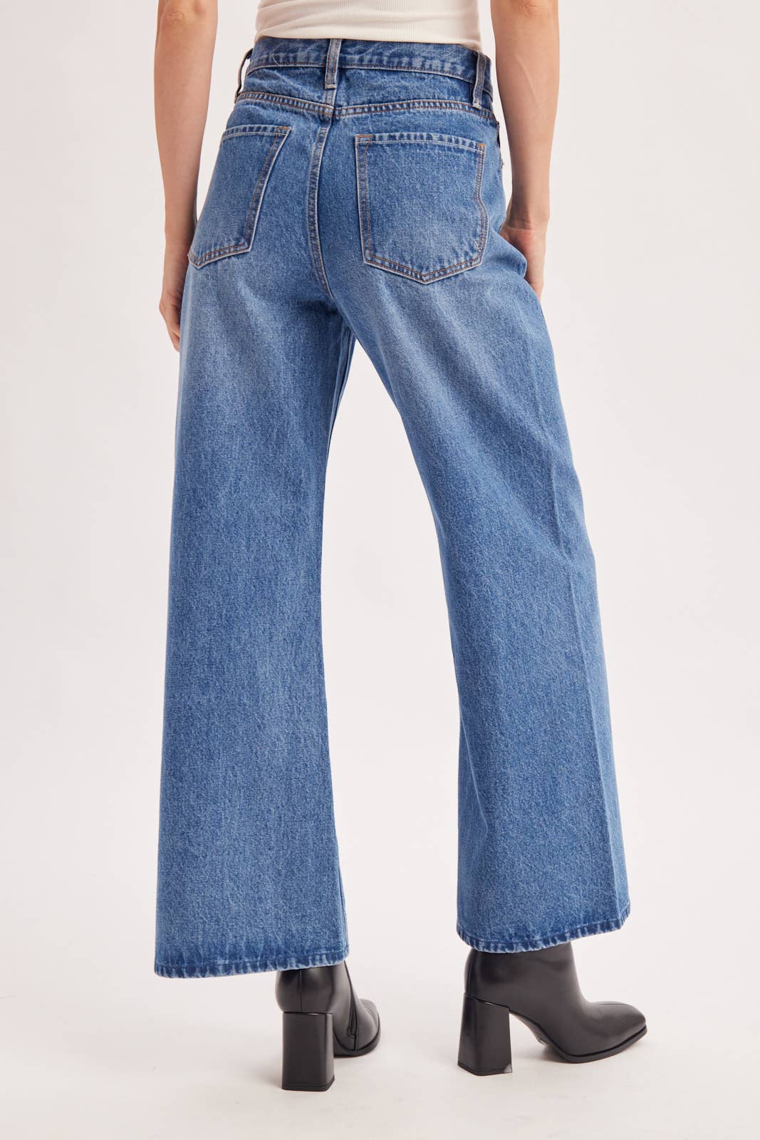 Vintage High Waisted Seam Front Wide Leg Trouser