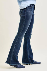 Judy Blue MR Flare Destroy & Fray Hem Jeans
