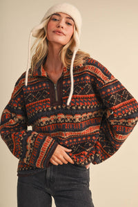 Sherpa Aztec Half Zip Pullover
