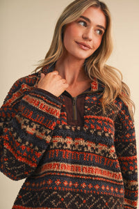 Sherpa Aztec Half Zip Pullover