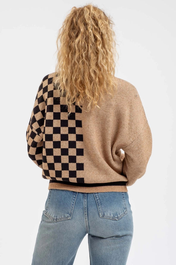 Checkered Crewneck Sweater