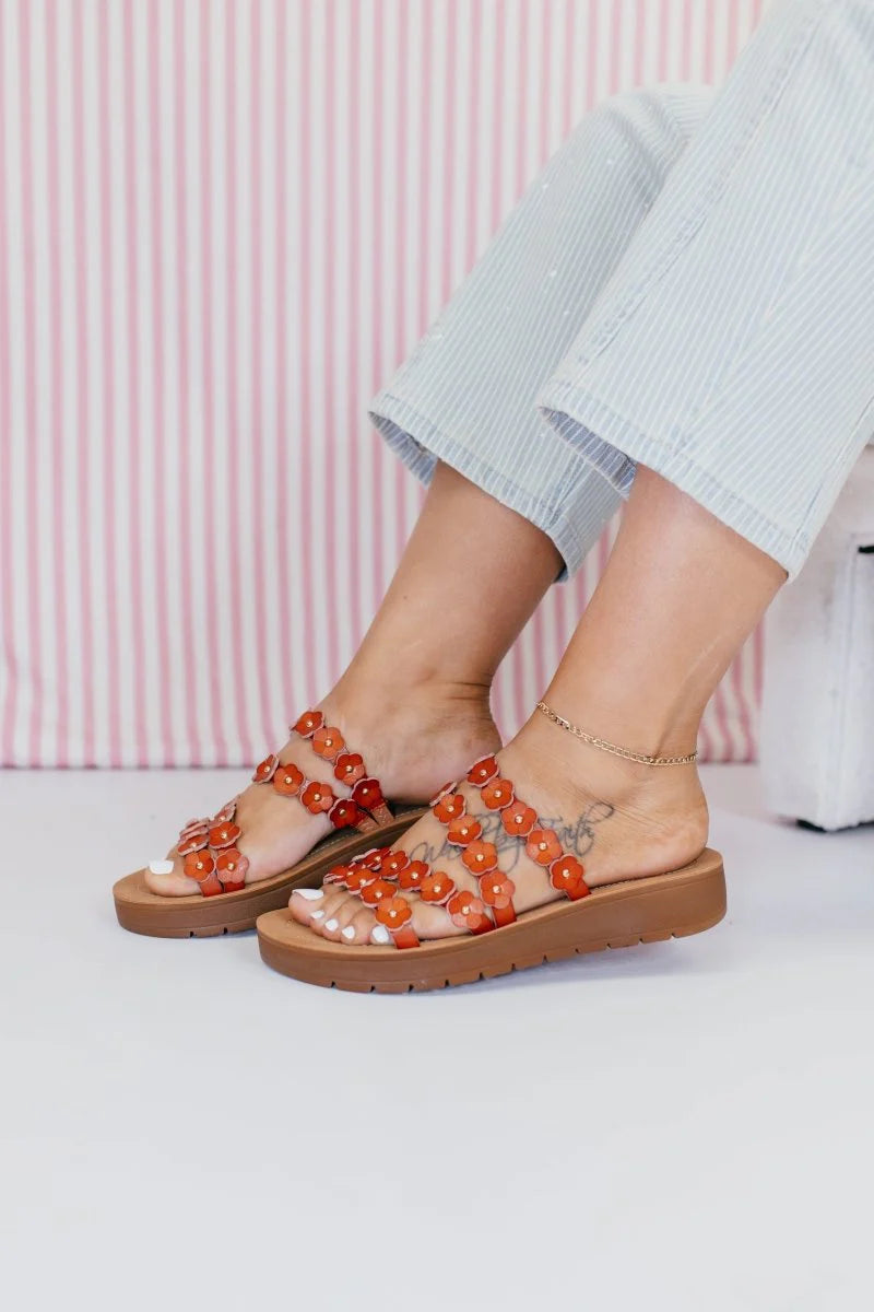 GARDEN PARTY - Cognac Sandals