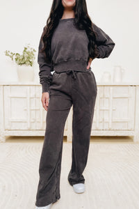 Mineral Wash Wide Leg Pant