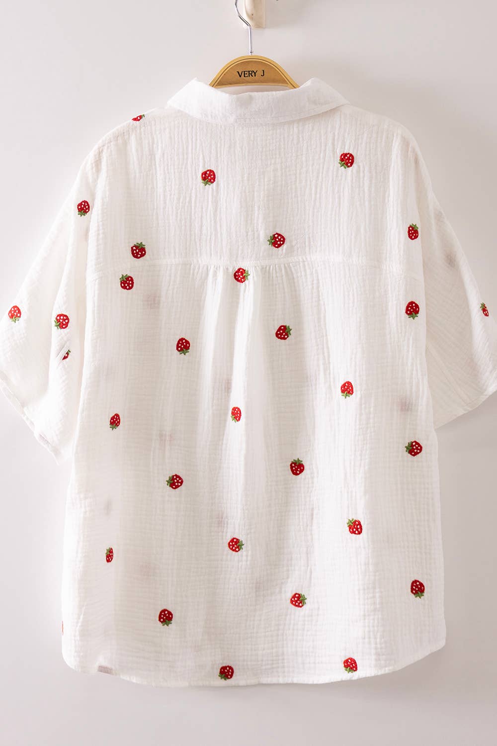 Haven's Fruit Embroidery Oversized Gauze Blouse