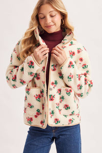 Wildflower Woods Floral Sherpa Fleece Jacket