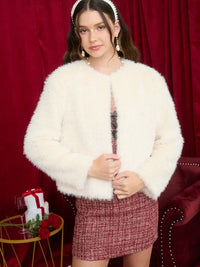 Faux Fur Open Front Jacket