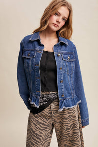 Listcicle Ruffled Edges Denim Jacket