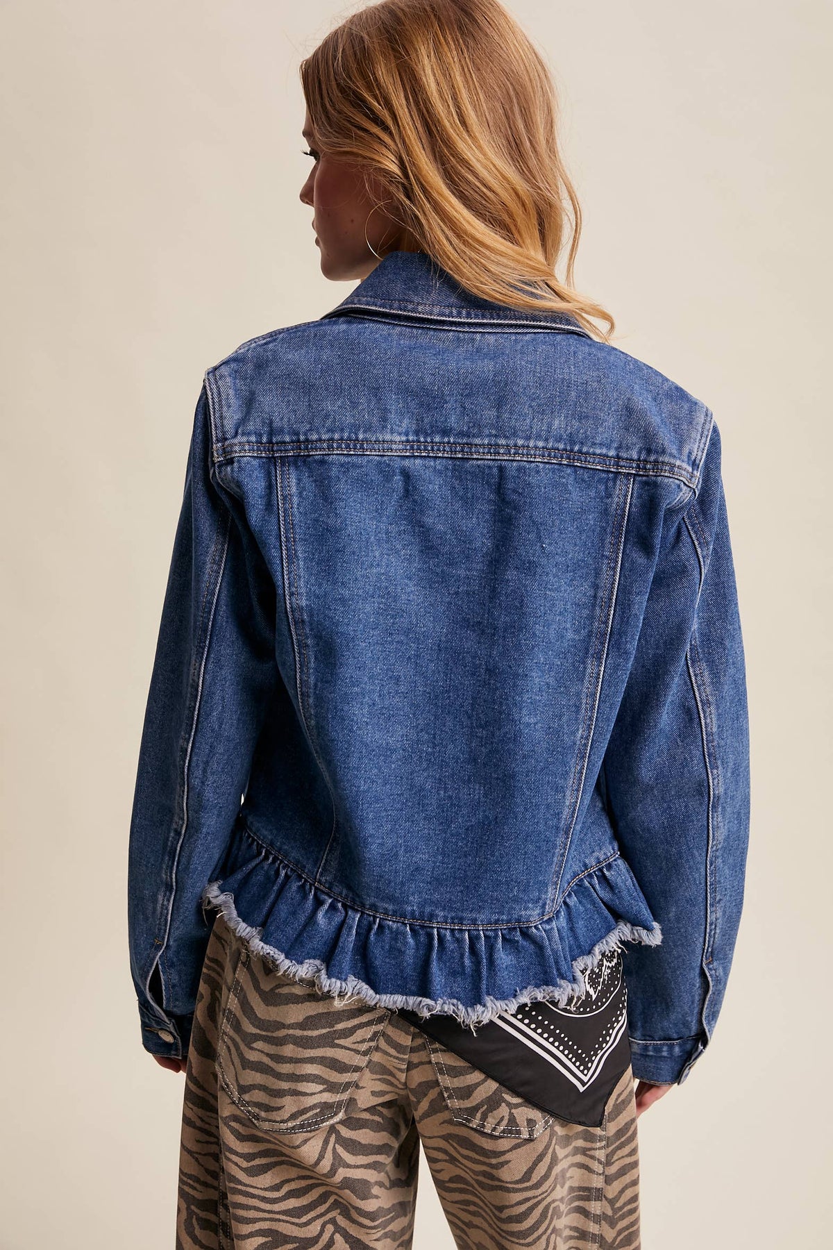 Listcicle Ruffled Edges Denim Jacket