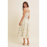 Adeline Floral Smocked Midi Dress with Bow