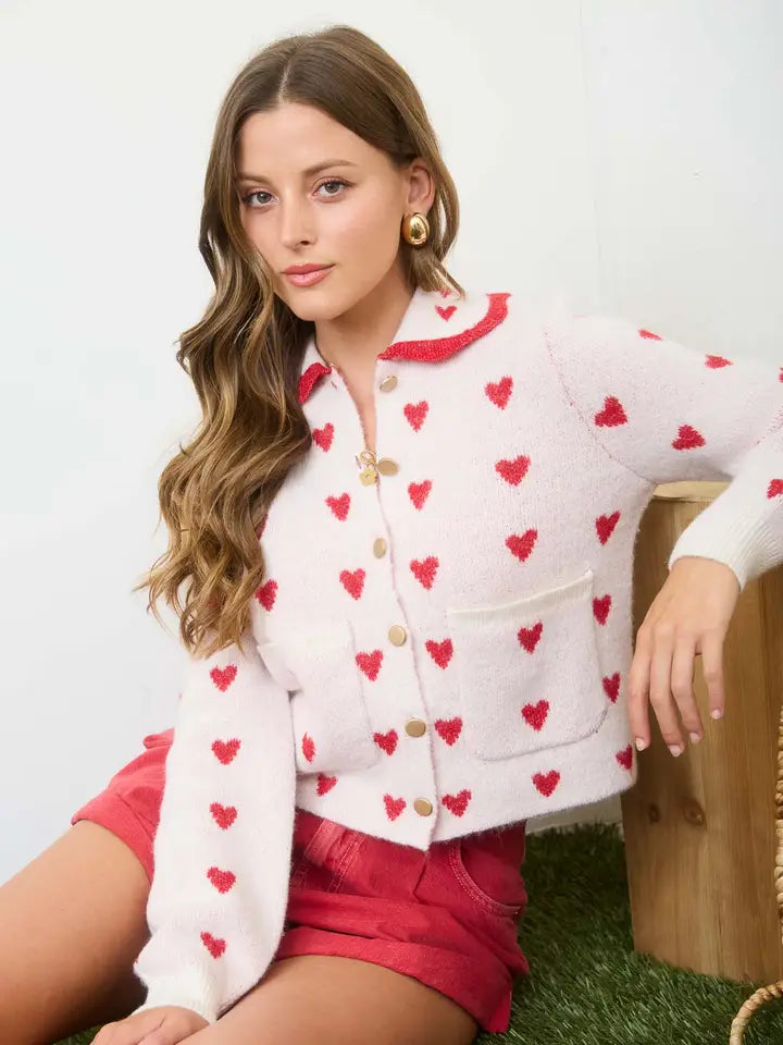 Blu Pepper Heart Cardigan