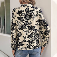 Elegant Floral Print Blouse with Pintuck Detail