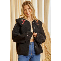 Savannah Jane Floral Sherpa Jacket