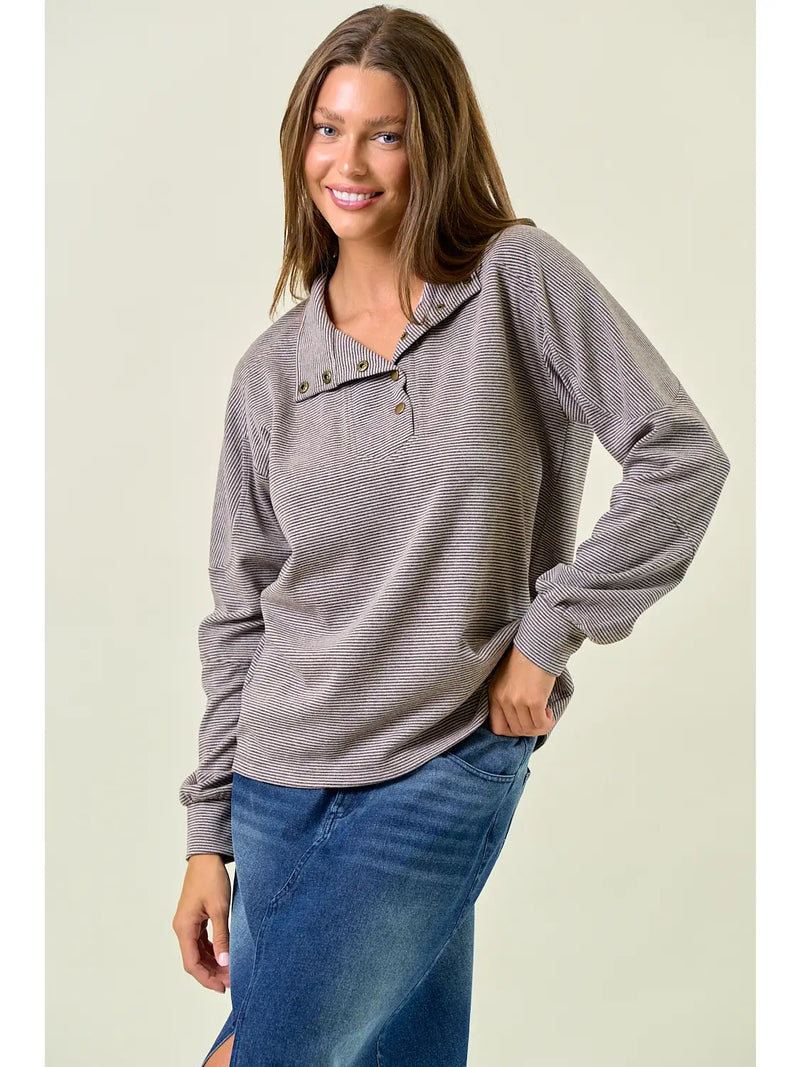 Buttery Soft Striped Knit Sweatshirt