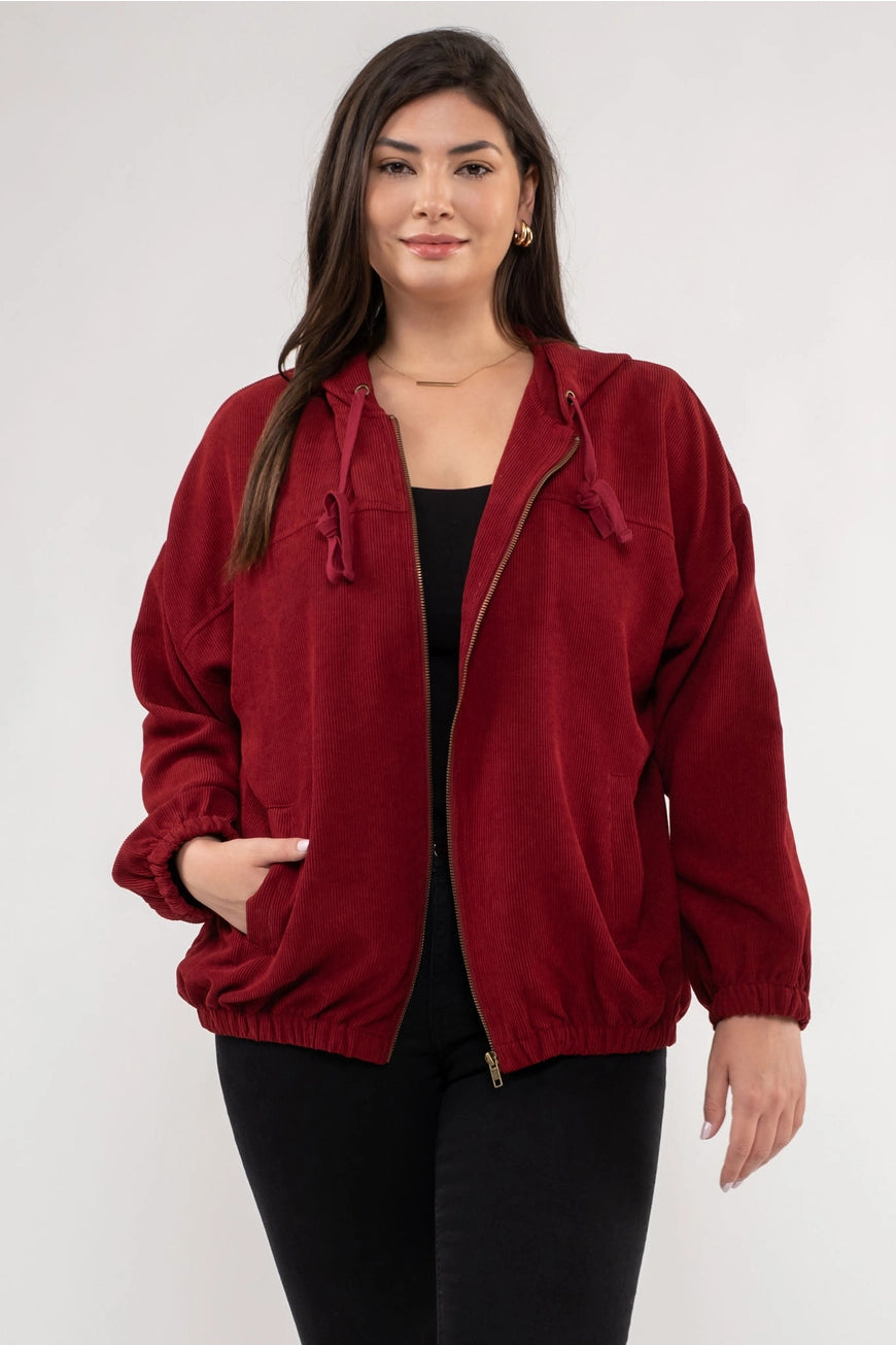 Plus Size Corduroy Jacket