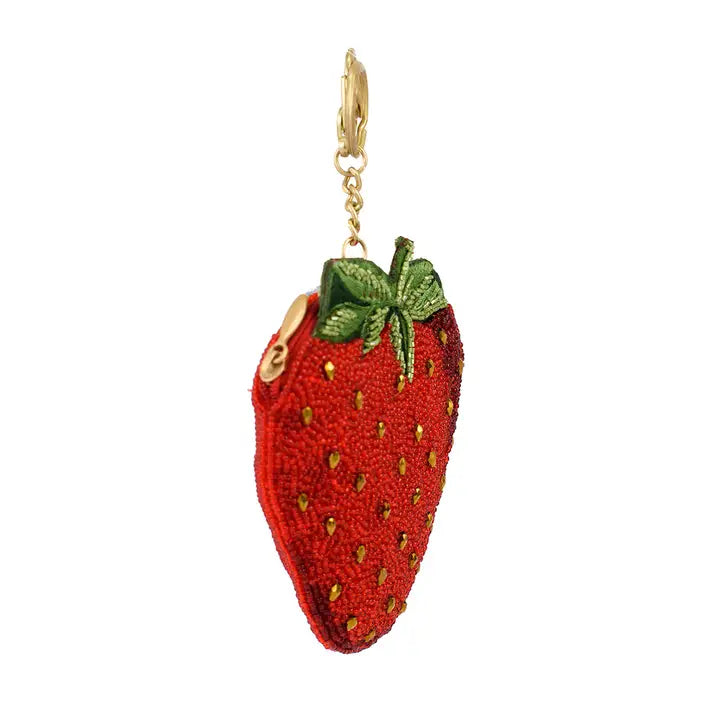 Mary Frances Berry Beautiful Strawberry Beaded Coin Purse