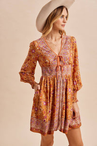 Long Sleeve Fall Boho Dress