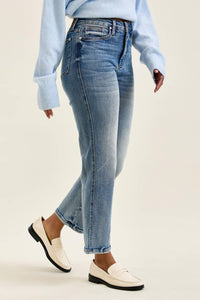 Judy Blue PEGGY Ankle Straight Break Through Blue Jeans