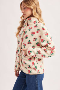 Wildflower Woods Floral Sherpa Fleece Jacket