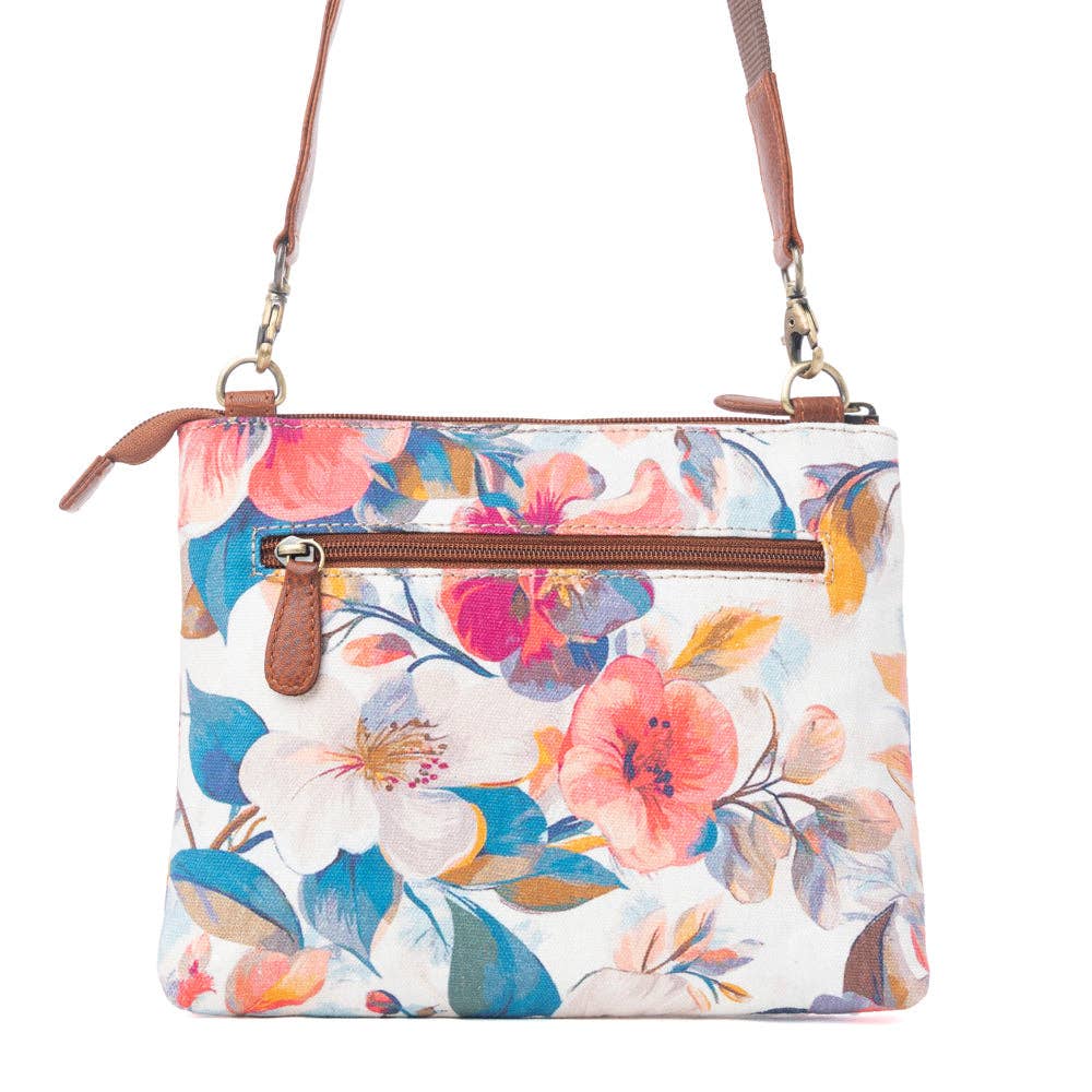 Maple Ridge Cotton & Leather Crossbody Bag in Painted Ivory