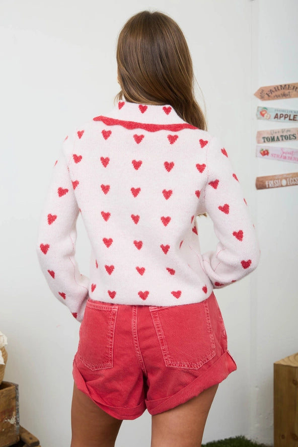 Blu Pepper Heart Cardigan