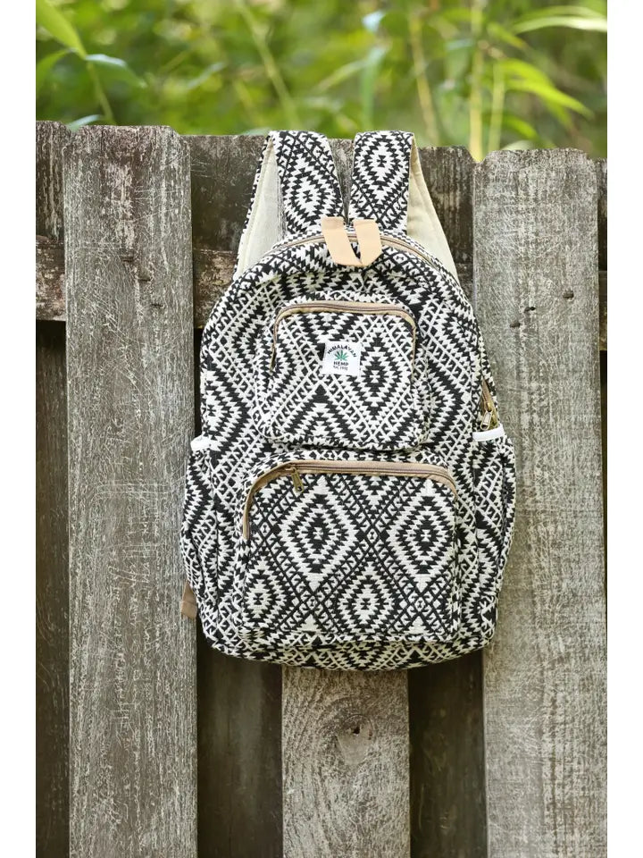 Monochrome Tribal Hemp Backpack