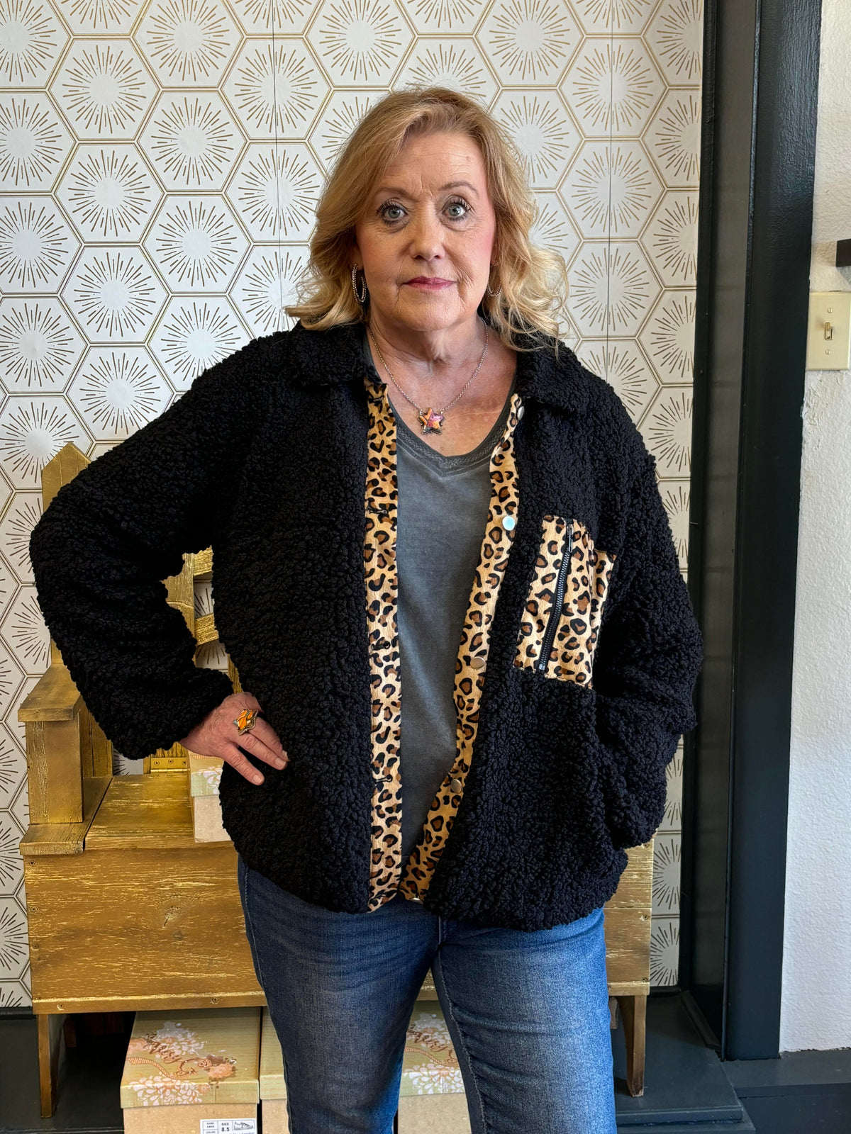 Sherpa Leopard Shacket