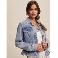 Listcicle Ruffled Edges Denim Jacket