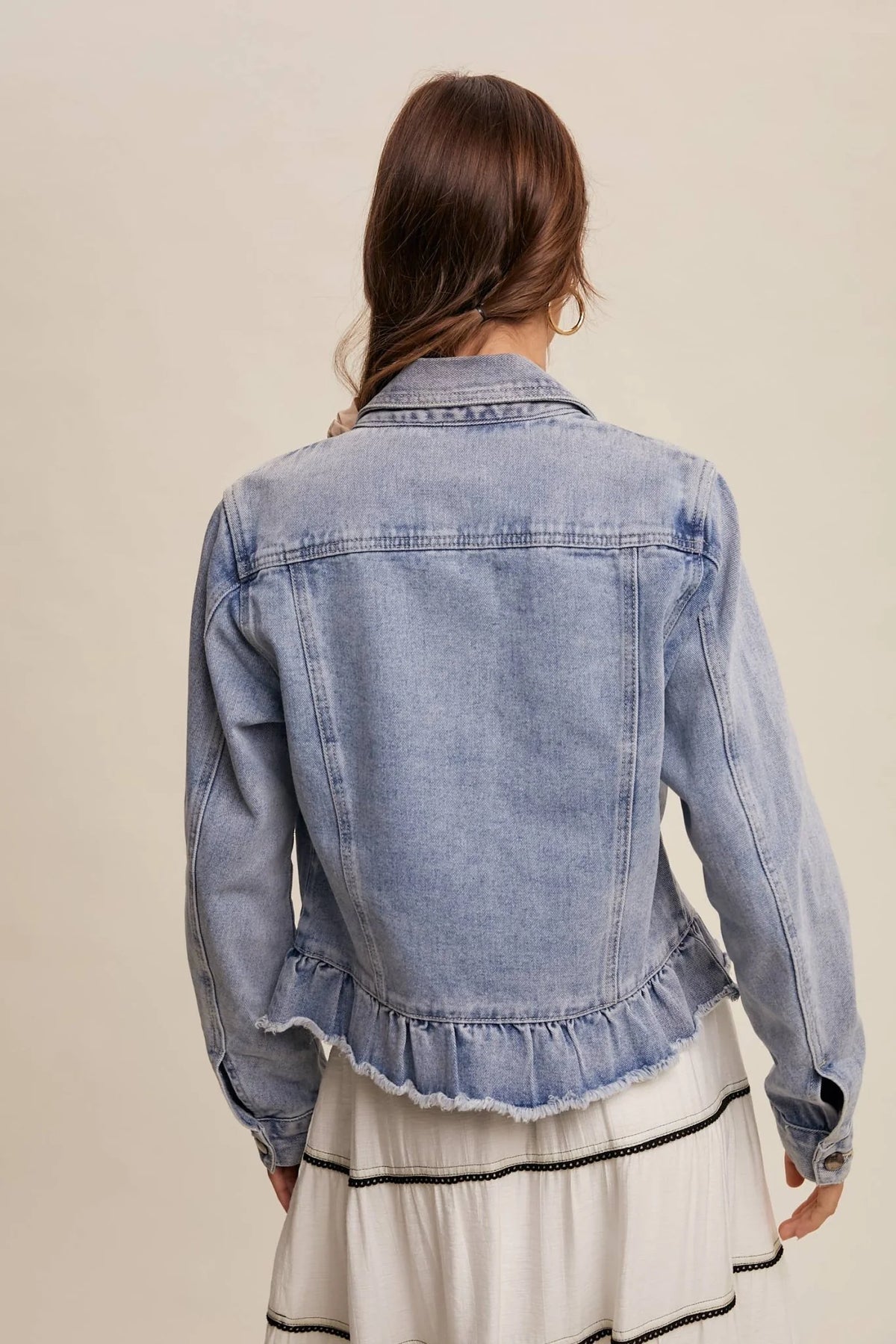 Listcicle Ruffled Edges Denim Jacket