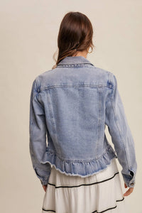 Listcicle Ruffled Edges Denim Jacket